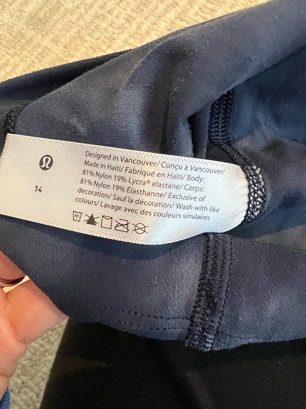 Lululemon Cool Racerback Tank Shorter Length -Diamond Dye Asphalt Grey True Navy - Picture 6 of 6